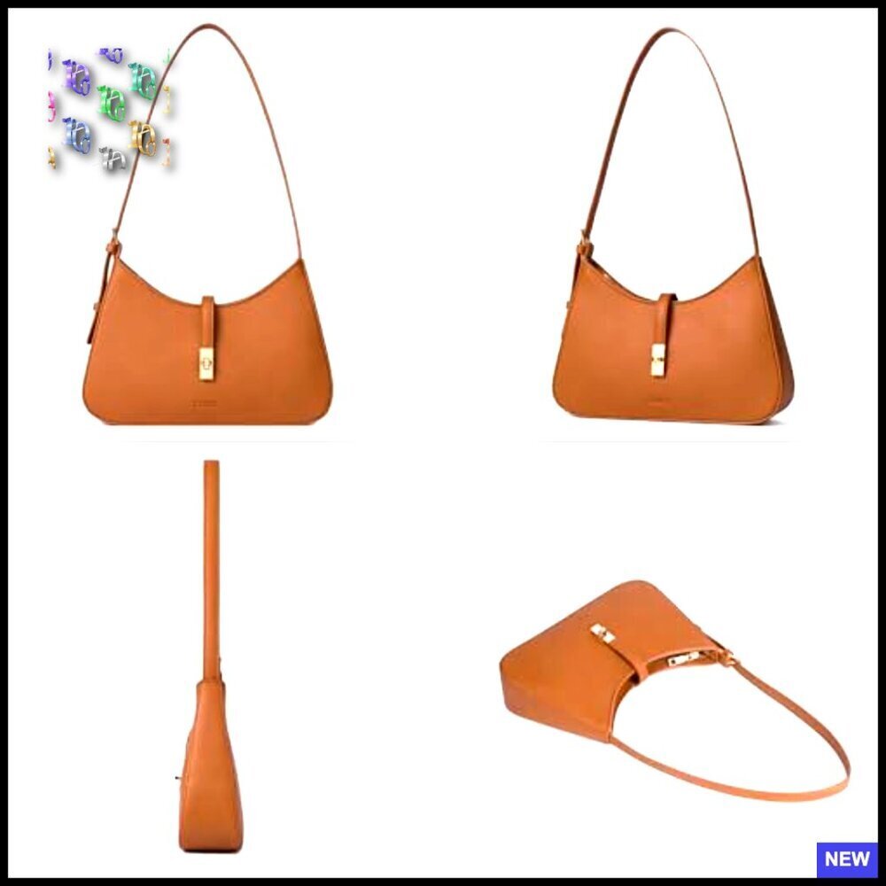 Vegan Leather Hobo Shoulder Bag Crossbody Purse Adjustable Strap Chic Minimal - Picture 6 of 7